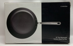 Misen 12 Inch Pre-Seasoned Carbon Steel Fry Pan – Lightweight, Even Heating