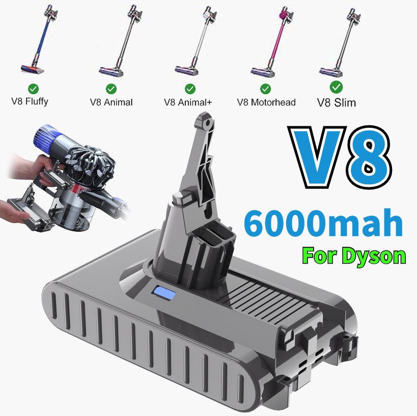 9.5Ah For Dyson V6/V7/V8 Battery DC58 SV10 SV11 Animal Absolute Li-Ion Battery