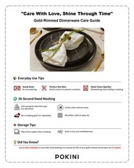 Pokini Black Gold Splash Dinnerware Sets, Marble Porcelain Plates and Bowls S…