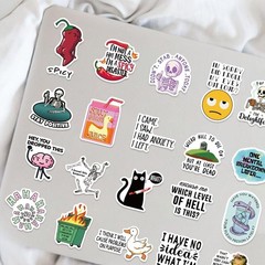 50Pcs Funny Adults Stickers Bulk, Prank Meme Sticker for Kids Teens Adults, Snar