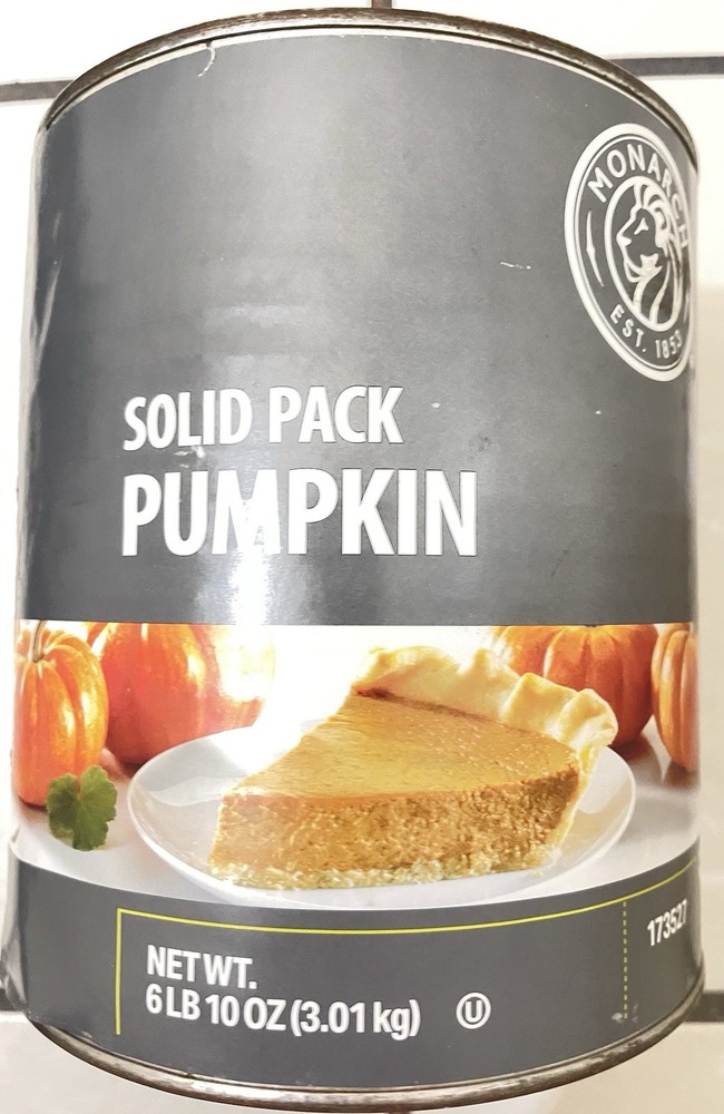 100% Pure SOLID PACK Canned Food Pumpkin – 6 LB 10 oz (106 oz) Can Exp 12/26