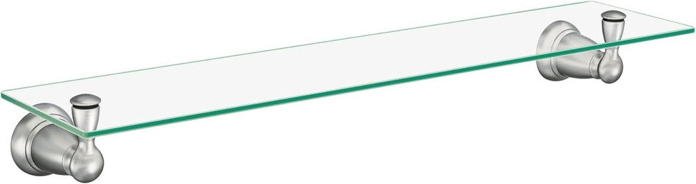 Moen Banbury Wall-Mount Clear Glass Shelf – BRUSHED NICKEL – Y2690BN