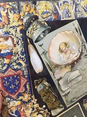 Victorian Christmas Cards in Blue Large Poster Print 27” X 19.75” Milner 1993