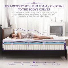 12 Inch King Mattress Gel Memory Foam Pocket Spring Medium Firm Bed in a Box