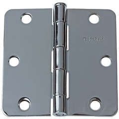 3.5″ Polished Chrome Door Hinges 1/4″ Radius Hinge 3514-PC 3-1/2″