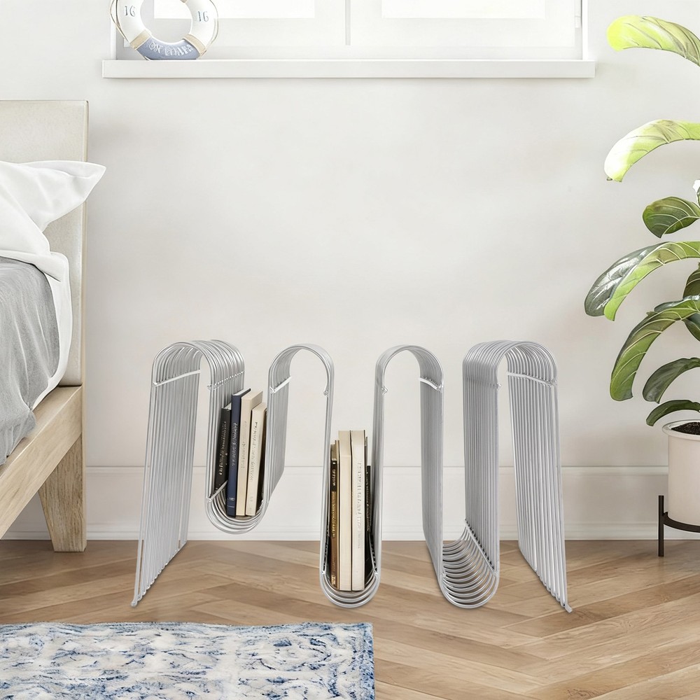 Modern Silver Side Table, Iron Silver Side Table, M-shaped Side Table Decoration