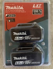 2-Pack Makita BL1860B-2 18V LXT Lithium-Ion 6.0Ah Battery New USA Ship