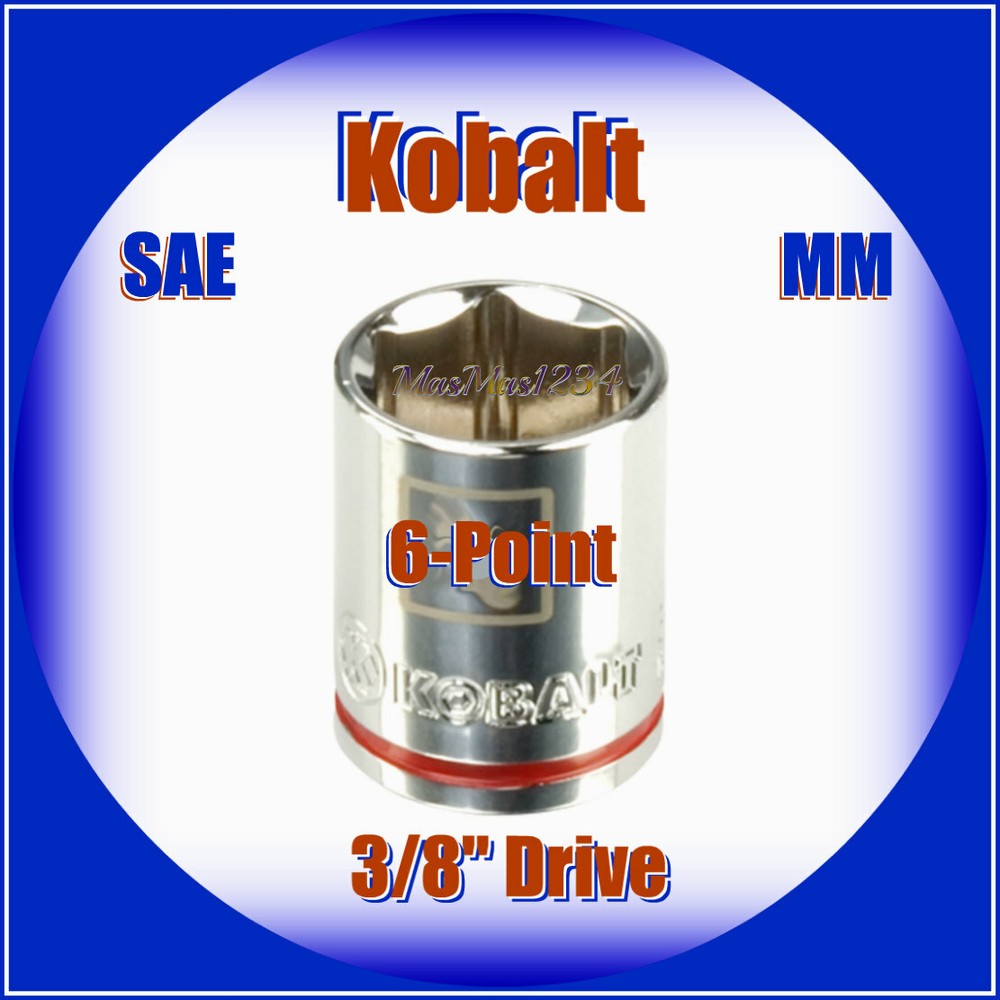 KOBALT 3/8″ Drive Shallow Socket – 6 Point – SAE Inch Metric MM – Any Size – NEW