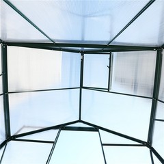 6.3’×4.2’×7′ Heavy Duty Walk-in Polycarbonate Greenhouse Kits for Outdoor Garden
