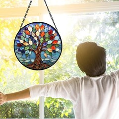 Tree of Life Stained Glass Suncatcher 9.8 in