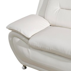NEW White Leather Gel 2PC Sofa Set Contemporary Modern Living Room Furniture