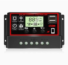 PWM Controlador de carga para solar panel 30A 12V/24V Pantalla LCD Regulador USB
