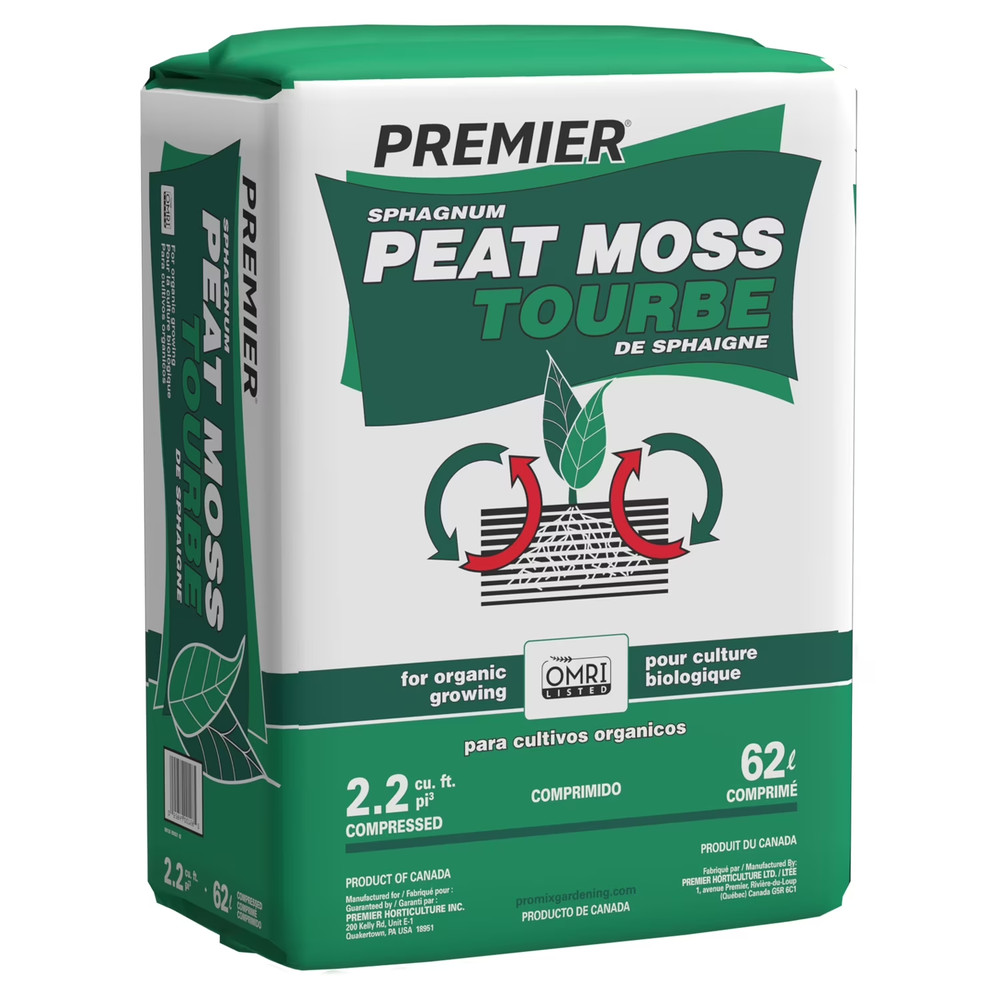 Organic Peat Moss Soil Amendment, Sphagnum, 2.2 Cu Ft Compressed Bale, Expands t