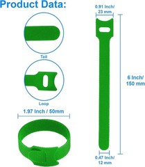 60 PCS Reusable Nylon Plant Cable Ties – 6 Inch Adjustable Green Straps