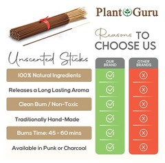 UNSCENTED Incense Sticks 11″ Bulk – 100% Natural Joss Punk and Bamboo Blanks