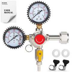 CO2 Regulator Draft Beer Regulator 60PSI Output Pressure Dual Stages Kegerato…