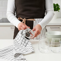 IKEA RINNIG Dish towel, white/dark gray/patterned, 18×24 ” 100 % Cotton Set of 4