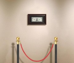 Paper Money Holder Dollar Bill Display Currency Frame, Easel Stand & Wall Hanger