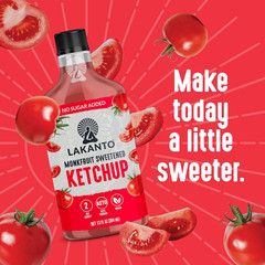 Lakanto Sugar Free Ketchup – Sweetened with Monk Fruit Sweetener, Perfect for Bu
