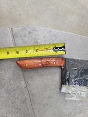 Crude – 8 Inch Small Handle Rivet Carbon Steel Meat Cleaver, Forged, Small Hands