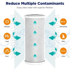 10″ x 4.5″ Activated Carbon Block Big Blue Sediment Water Filter Whole House Set