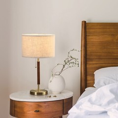 EDISHINE Modern Table Lamp Mid Century Nightstand Pull Chain Switch Bedside Lamp