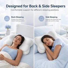 Mellow Cloud Align Memory Foam Pillow Ergonomic Cervical Dual Height Washable