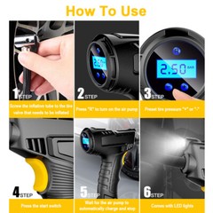 150PSI Tire Inflator Car Air Pump Compressor Digital Electric Portable Auto 12V