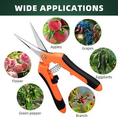 4 Pack Garden Pruning Shears, Stainless Steel Handheld Scissors Set With Gloves