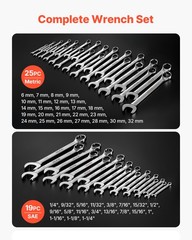 VEVOR Combination Wrench Set Box End Open End Combination Wrenches 44-Piece