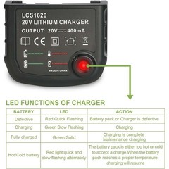 LCS1620 Charger for Black and Decker 20v max Charger 20V Lithium Battery LBXR20