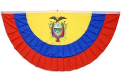 Ecuador 3x6ft Pleated Bunting Flag Ecuador Bunting Half Circle Flag