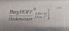 BergHOFF Hackmesser X30Cr14 17cm 7″ Rostrfrei Cleaver Knife heavy handle sharp