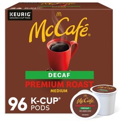 McCafe Premium Roast Decaf Coffee Keurig K-Cup Pods Decaf 96 ct Packs of 24