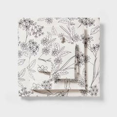 Full Easy Care Cotton Blend Sateen Sheet Set Gray Floral – Room