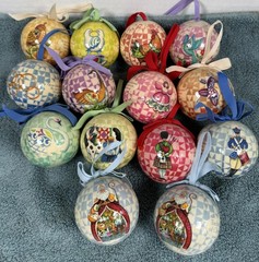 Twelve Days Of Christmas Bauble Ornaments 14 Multicolor Hanging Tree 2006 VTG