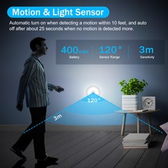 LED Motion Sensor Under Cabinet Closet Light USB Rechargeable Kitchen Lamp
