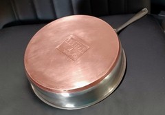 Artisan Professional HEAVY Copper, Stainless Steel Skillet sauté pan & Lid 10″