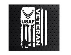 DISTRESSED USAF UNITED STATES AIR FORCE FLAG VETERAN DECAL STICKER 5″ x 7.7″