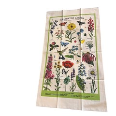 Cavallini & Co. Pollinator Garden Vintage Tea Towel 100% Natural Cotton NEW!!!