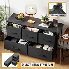 5 Fabric Drawers Dresser for Bedroom,Chest Organizer Units with Steel Frame