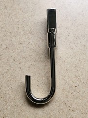 REJUVENATION EMERY POLISHED NICKEL SWIVELING WALL POT RACK UTENSIL HOLDER HOOK