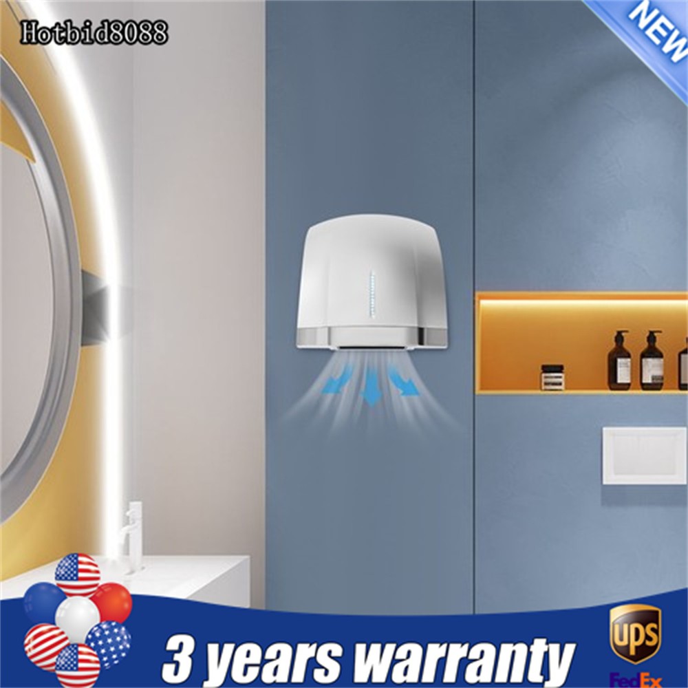 1800W Automatic Electric Hand Dryer Commercial and Household Use Silver 70-75dB