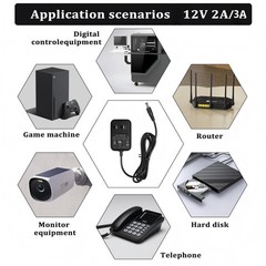 AC to DC 12V/24V 2A/3A/5A/6A/10A Power Supply Adapter Transformer 5.5×2.1mm Plug