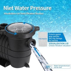 2HP Self-priming Swimming Pool Pump In/Above Ground Motor Strainer Filter Basket