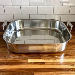 All Clad Stainless Steel Roasting Pan 16″ x 13″ Large Deep Dual Handle No Rack