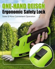 SHALL 2 in 1 Cordless Grass Shear & Hedge Trimmer – 7.2V Electric Bush Trimmer