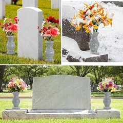 Cemetery Memorial Flower Vase with Drain Holes, 2 Pack, 9.8 in