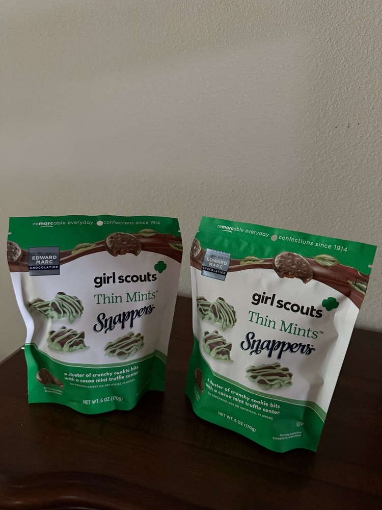 2-PACKS Edward Marc Chocolatier Girl Scouts Thin Mints Snapper 6 Oz-EXP. 11/2026