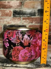 Bath & Body Works 4.25″ Covered in Roses Ribbed Glass Candle Holder Pedestal NIB